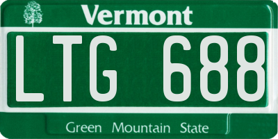 VT license plate LTG688