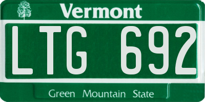VT license plate LTG692