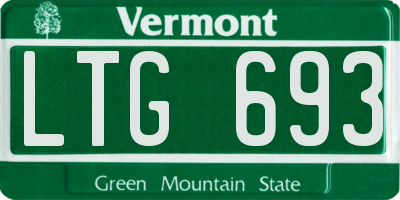 VT license plate LTG693