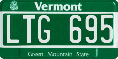 VT license plate LTG695