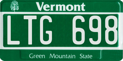 VT license plate LTG698