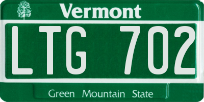 VT license plate LTG702