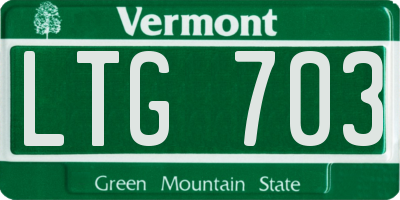 VT license plate LTG703
