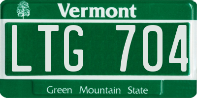 VT license plate LTG704