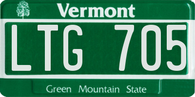 VT license plate LTG705