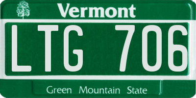 VT license plate LTG706