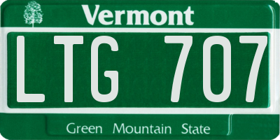 VT license plate LTG707