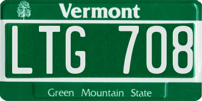 VT license plate LTG708