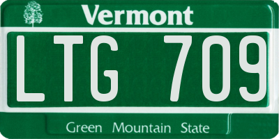VT license plate LTG709