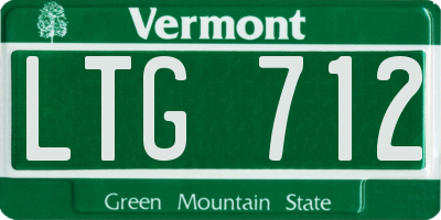 VT license plate LTG712