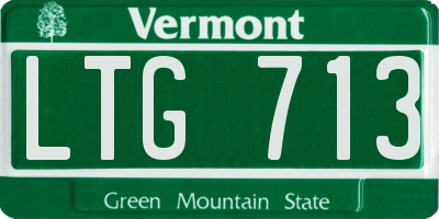 VT license plate LTG713