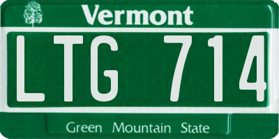VT license plate LTG714