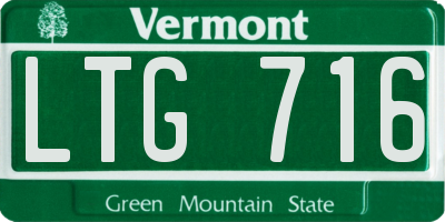 VT license plate LTG716