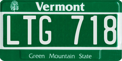 VT license plate LTG718
