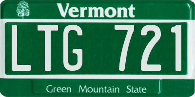 VT license plate LTG721