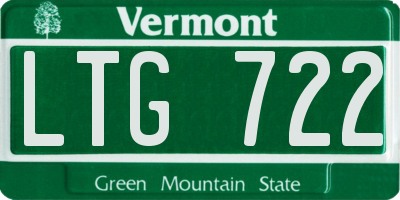 VT license plate LTG722