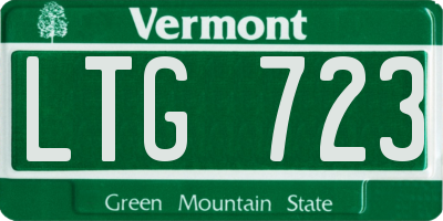 VT license plate LTG723