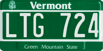 VT license plate LTG724