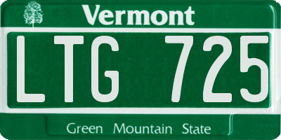 VT license plate LTG725
