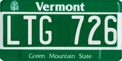 VT license plate LTG726