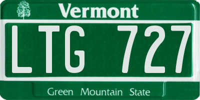 VT license plate LTG727