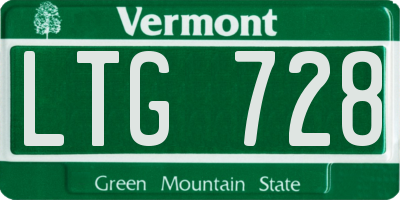 VT license plate LTG728