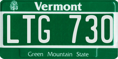 VT license plate LTG730