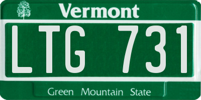 VT license plate LTG731