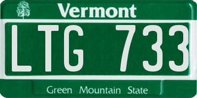 VT license plate LTG733