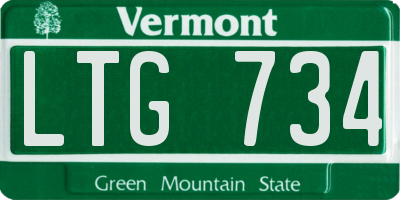 VT license plate LTG734