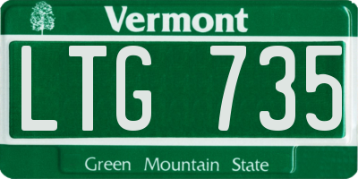 VT license plate LTG735