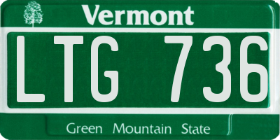 VT license plate LTG736