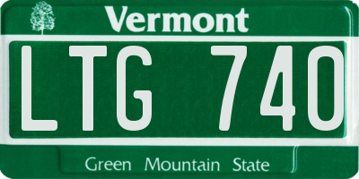 VT license plate LTG740