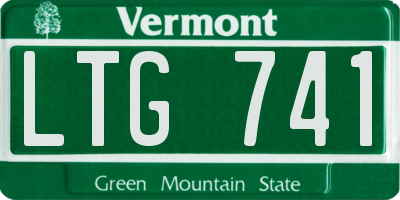 VT license plate LTG741