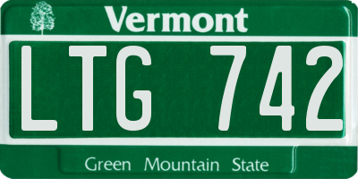VT license plate LTG742