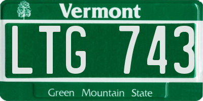 VT license plate LTG743