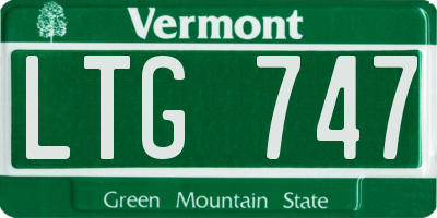VT license plate LTG747