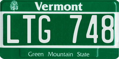 VT license plate LTG748