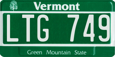VT license plate LTG749