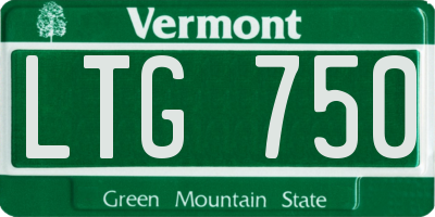 VT license plate LTG750