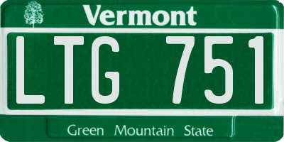 VT license plate LTG751