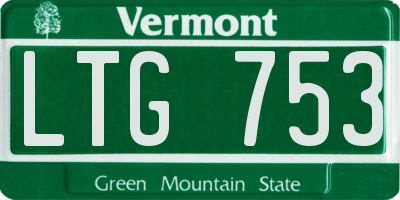 VT license plate LTG753