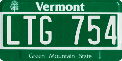 VT license plate LTG754