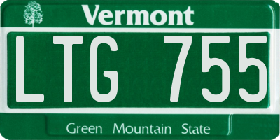 VT license plate LTG755