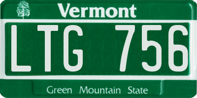 VT license plate LTG756