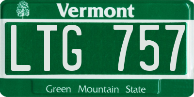 VT license plate LTG757