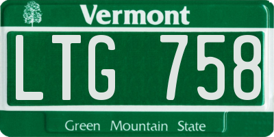 VT license plate LTG758