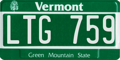 VT license plate LTG759
