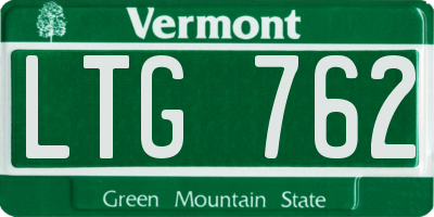 VT license plate LTG762