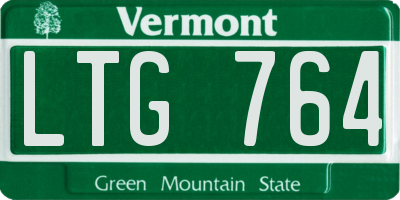 VT license plate LTG764